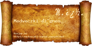 Medveczki Ágnes névjegykártya