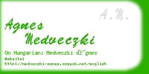 agnes medveczki business card